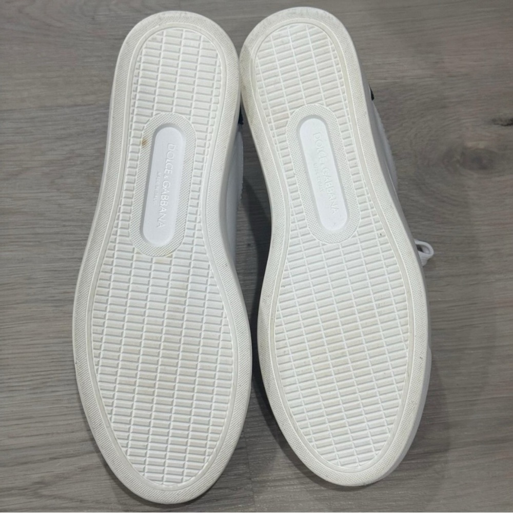 DOLCE & GABBANA Logo White Black Leather Low Top Sneakers Portofino Sneakers - Picture 15 of 16